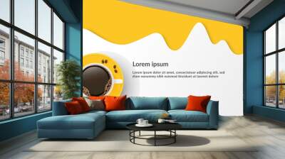 yellow coffee cup . for banner, background, presentation and other Wall mural