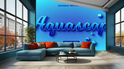 Aquascape editable text effect vector Wall mural