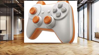 gamepad icon orange color in plastic 3d style Wall mural