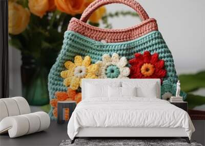 Knitted handbag Wall mural