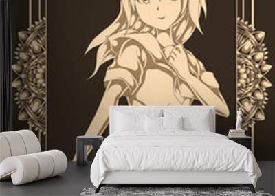 anime character design illustration Wall mural