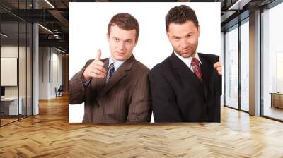 2 business men pointing at you Wall mural