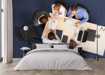 business woman making presentation to group of people Wall mural