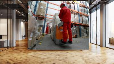 delivery of goods in large storehouse Wall mural