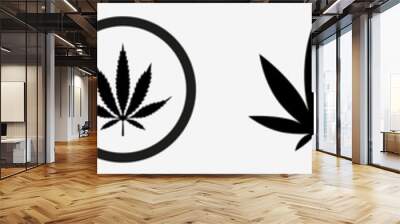 Cannabis Leaf Icon Set | Cannabis Leaves Vector Illustration Logo | Cannabis Leaf Icons Isolated Collection Wall mural