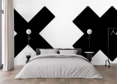 Cross Icon Black | Crosses | Cancel Symbol | Wrong Illustration | Logo | X Sign | Isolated | Variations Wall mural