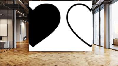 Heart Black | Love | Logo | Variations Wall mural