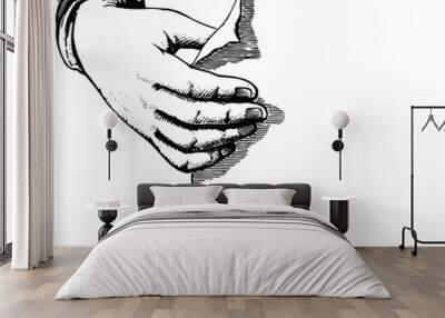 hold paper #isolated #vector Wall mural