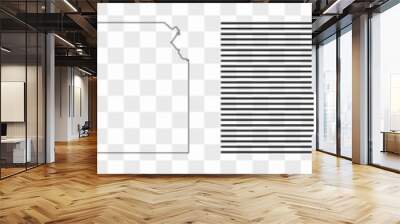 Kansas Map Black | State Border | United States | US America | Transparent Isolated | Variations Wall mural