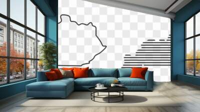 Kentucky Map Black | State Border | United States | US America | Transparent Isolated | Variations Wall mural