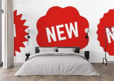 New Tag Red | Special Offer Icon | Sticker | Deal Label | Variations Wall mural