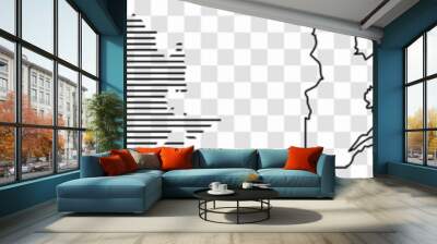 Quebec Map Black | Province Border | Canada State | Canadian | America | Transparent Isolated | Variations Wall mural