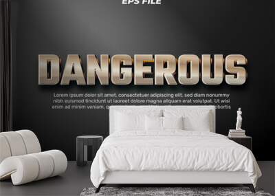 dangerous editable text effect 3d font style use for logo and business brand. vector template Wall mural