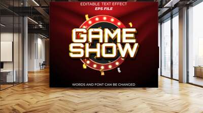 game show text effect, font editable, typography, 3d text. vector template Wall mural