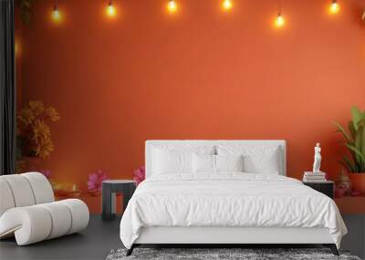 3D illustration of a blank paper with a Diwali celebration background Wall mural