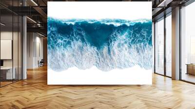 Abstract ocean waves isolated on a white background Wall mural