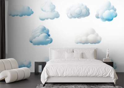 Cute cloud in 3D style. Wall mural