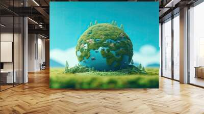 digital art mr planet design globe mr planet world concept art Wall mural