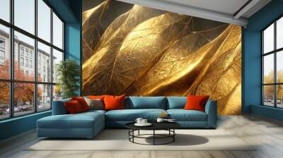 Gold abstract background 3D illustrations  Wall mural