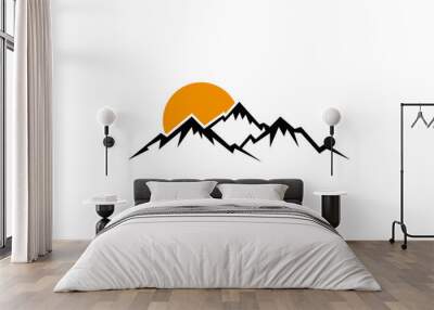 vector mountain and sun Wall mural