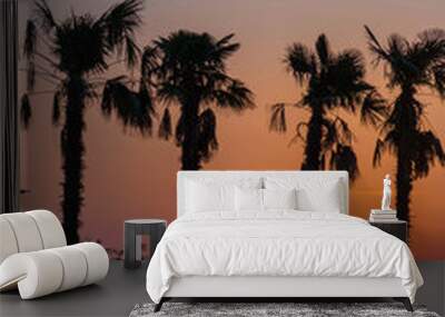 Serene sunset scene along the beach of Batumi, the Black Sea coast, Gerogia Wall mural