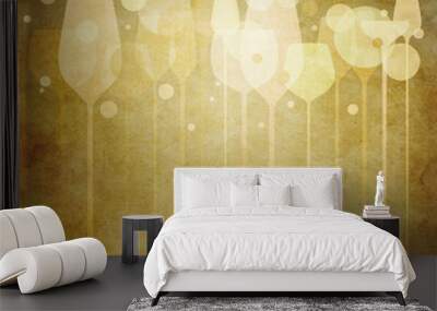 vintage party glasses Wall mural