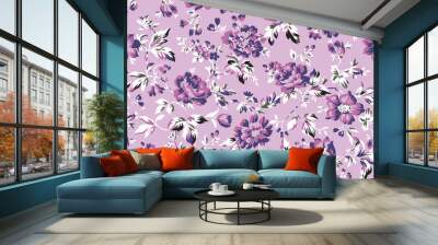 Vintage style floral seamless pattern Wall mural