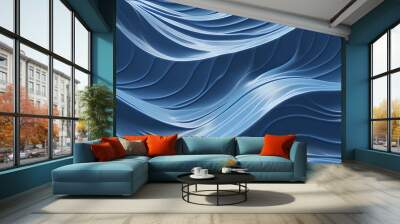 Blue Wavy Surface Wall mural