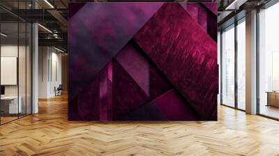 Abstract geometric background with deep red overlapping shapes creating a modern and elegant design, ideal for websites, presentations, or print projects Wall mural