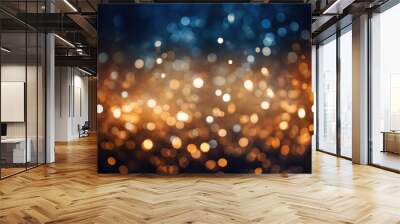 Christmas or New Year's bokeh, festive background Wall mural