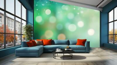 colorful blurred christmas retro green background Wall mural