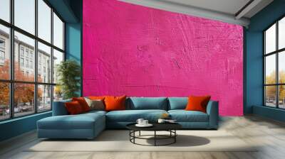 Magenta pink textured wall background with brush strokes showing, great graphic resource for web design, print, presentations, etc Wall mural