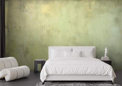 Old concrete wall texture, Light olive green color, generative AI Wall mural