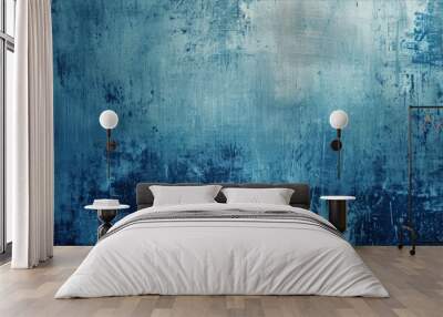 Textured blue and grey abstract background with distressed paint strokes. Wall mural