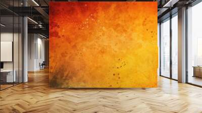 Yellow orange background with texture and distressed vintage grunge and watercolor, generative AI Wall mural