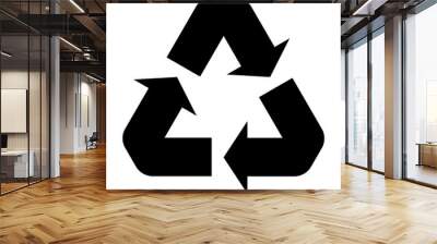 black recycle symbol isolated on white for pattern and design Wall mural