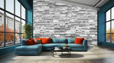 horizontal modern brick wall for pattern and background Wall mural