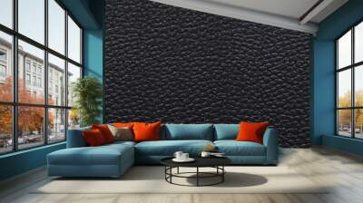 luxury horizontal black leather texture for pattern and backgrou Wall mural