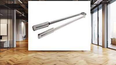 stainless steel ice tongs isolated on white Wall mural