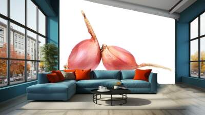 two shallots isolated on white Wall mural