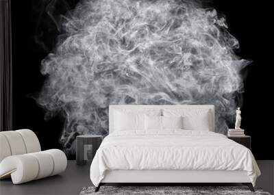 white smoke ball isolated on black Wall mural