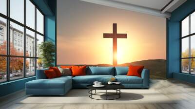 single wooden cross Wall mural