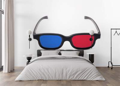 3d glasses on a white background isolated. Cinema glasses frontally. glasses view from above. Wall mural