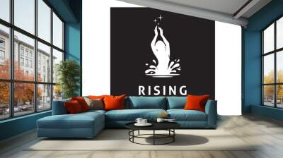 Erotic Sexy silhouette dancing woman, dancer rising from water logo illustration Wall mural