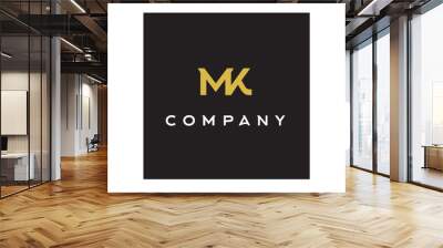 Monogram Initials Letter M K MK logo design  Wall mural