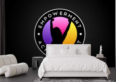 Silhouette awakening woman for Empowered Wellness Women Label logo design Wall mural