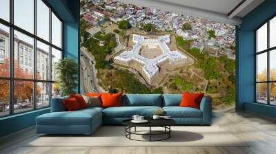 Aerial view of Fort San Diego in Acapulco, taken with a drone Wall mural