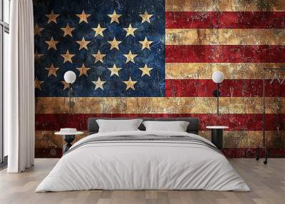 rough american flag Wall mural