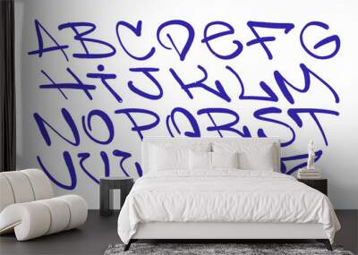 graffiti alphabet. Spray paint effect letters Wall mural