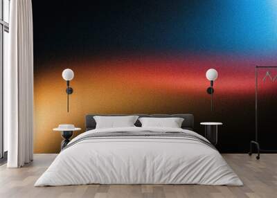 Abstract background yellow blue red color flow grainy wave dark noise texture cover header wallpaper design Wall mural